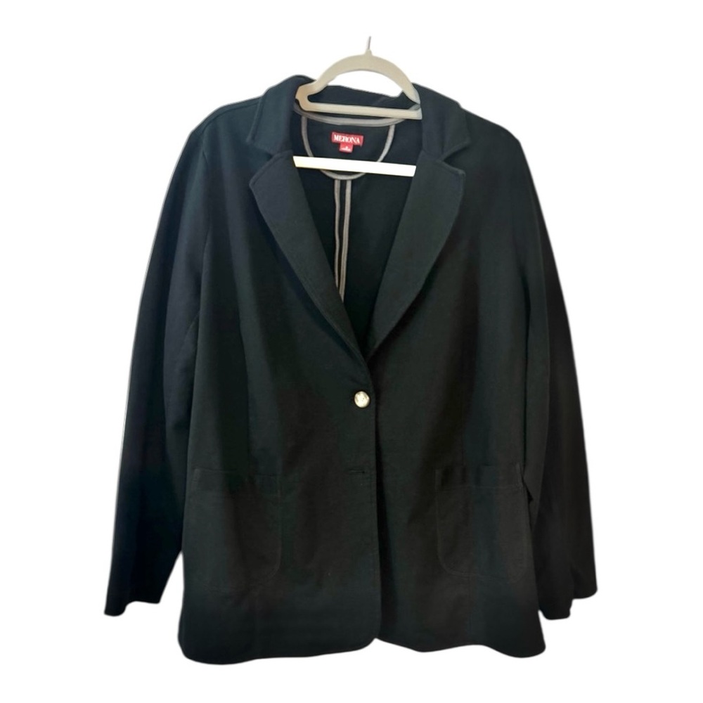 Black plus size casual blazer business coat -  size 2 (2XL)